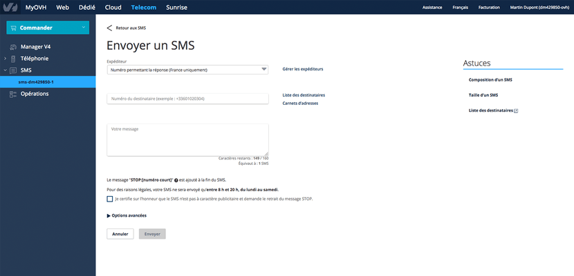 Newsletter & SMS - SMS - SMS OVH