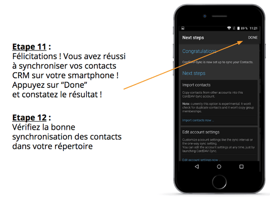 Synchronisation des contacts - CRM - Synchroniser mes contacts CRM blgCloud sur mon téléphone iOS ou Android