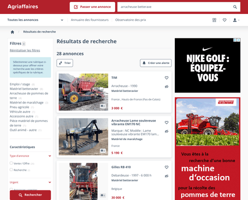 Places de marché - Matériel agricole - AGRIAFFAIRES