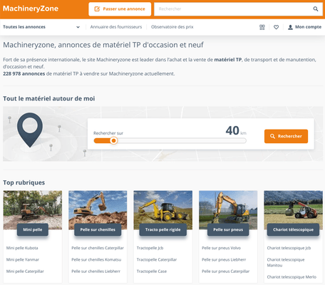Places de marché - Matériel TP -  MachineryZone