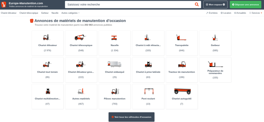 Places de marché - Matériel agricole - EUROPE MANUTENTION