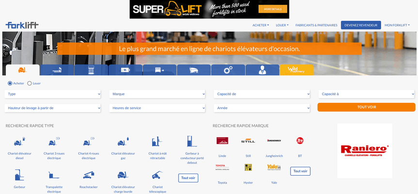 Places de marché - Matériel agricole - FORKLIFTACTION