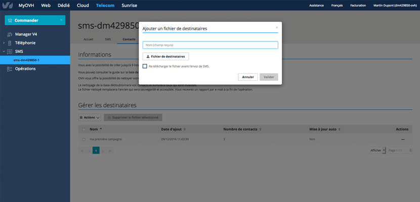 Newsletter & SMS - SMS - SMS OVH